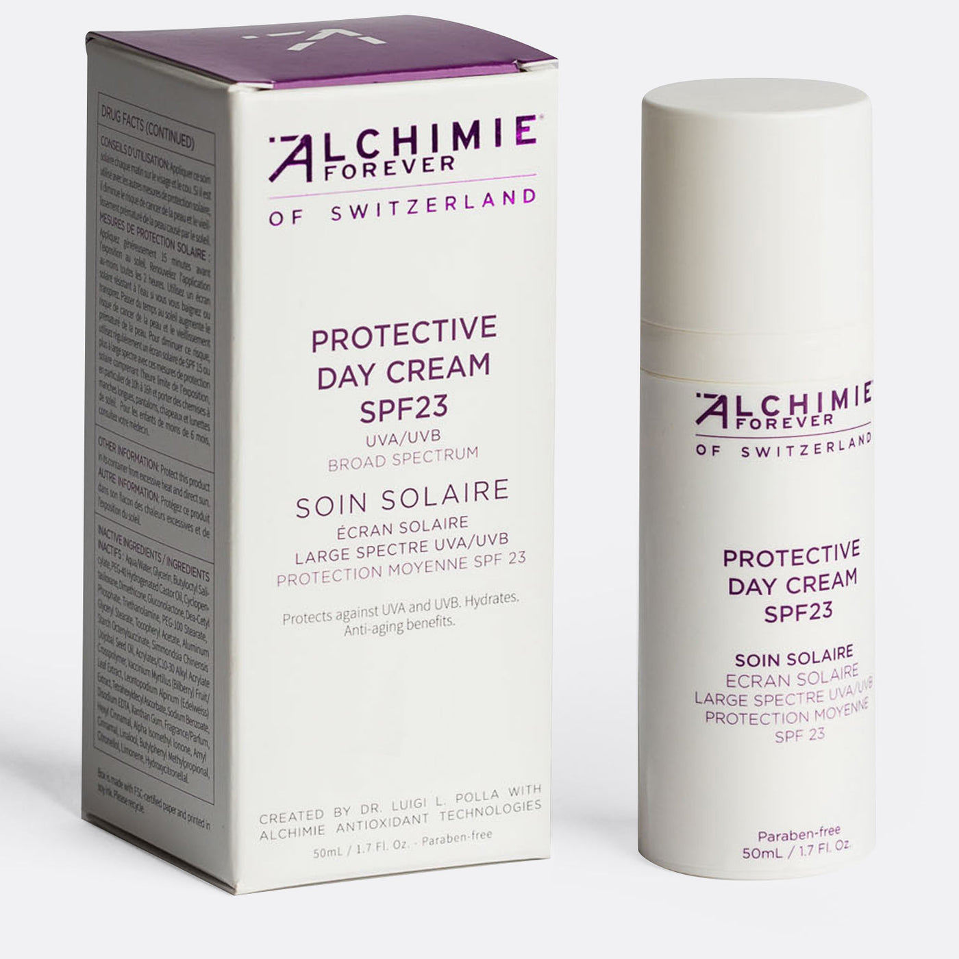 Protective day cream SPF 23 with packaging